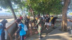 Kodim 1505/Tidore Bersama Mahasiswa KKN Unkhair dan Pemuda Tuguwaji Gelar Aksi Bersih Pantai Tugulufa