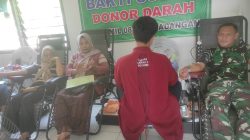Antisipasi Krisis Stok, Dua Koramil Jajaran Kodim Bojonegoro Gelar Bakti Sosial Donor Darah