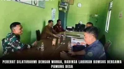 Pererat Silaturahmi dengan Warga, Babinsa Lakukan Komsos Bersama Pamong Desa