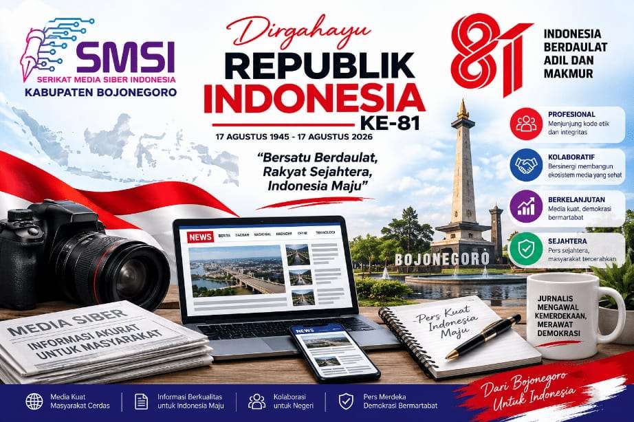 HUT ke-81 RI, SMSI Bojonegoro Dorong Pers Profesional dalam Ekosistem Media yang Sejahtera HUT ke-81 RI, SMSI Bojonegoro Dorong Pers Profesional dalam Ekosistem Media yang Sejahtera