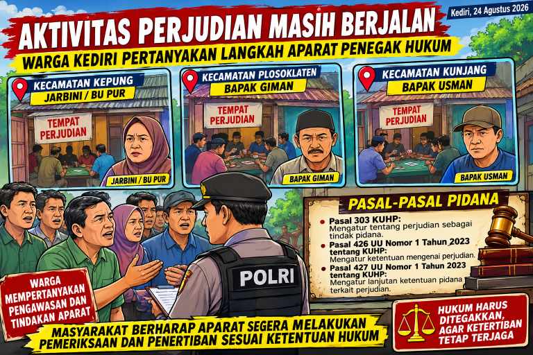 Tempat Perjudian Masih Buka? Warga Kediri Pertanyakan Langkah Penegak Hukum Tempat Perjudian Masih Buka? Warga Kediri Pertanyakan Langkah Penegak Hukum