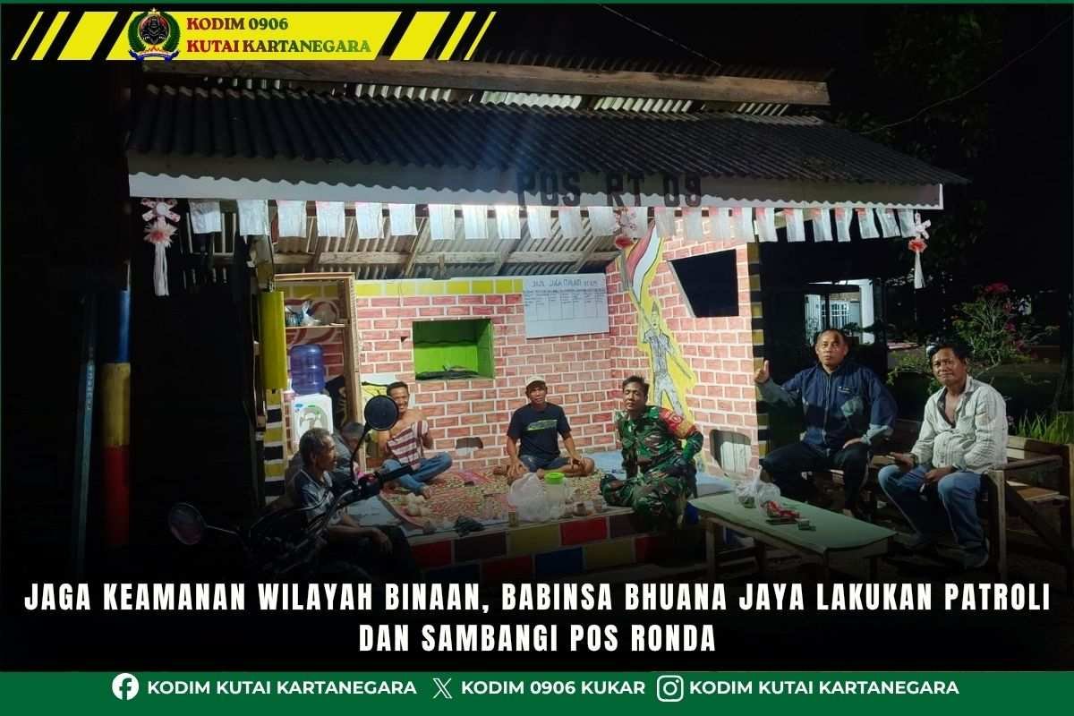 Jaga Keamanan Wilayah Binaan, Babinsa Bhuana Jaya Lakukan Patroli Dan Sambangi Pos Ronda Jaga Keamanan Wilayah Binaan, Babinsa Bhuana Jaya Lakukan Patroli Dan Sambangi Pos Ronda