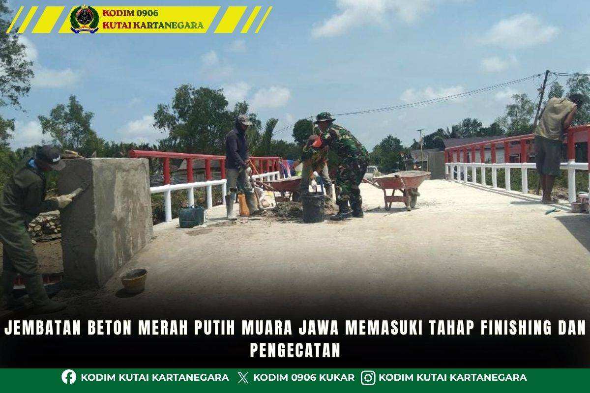 Jembatan Beton Merah Putih Muara Jawa Memasuki Tahap Finishing dan Pengecatan Jembatan Beton Merah Putih Muara Jawa Memasuki Tahap Finishing dan Pengecatan