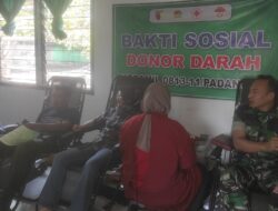 Wujud Kepedulian Sesama, Koramil Padangan Kumpulkan 34 Kantong Darah Bersama PMI Bojonegoro