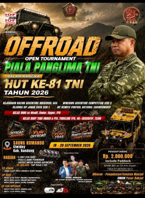 Turnamen Offroad Piala Panglima TNI di Bandung
