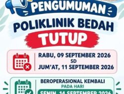 Layanan Poliklinik Bedah RSD Besemah Pagaralam Ditutup Sementara