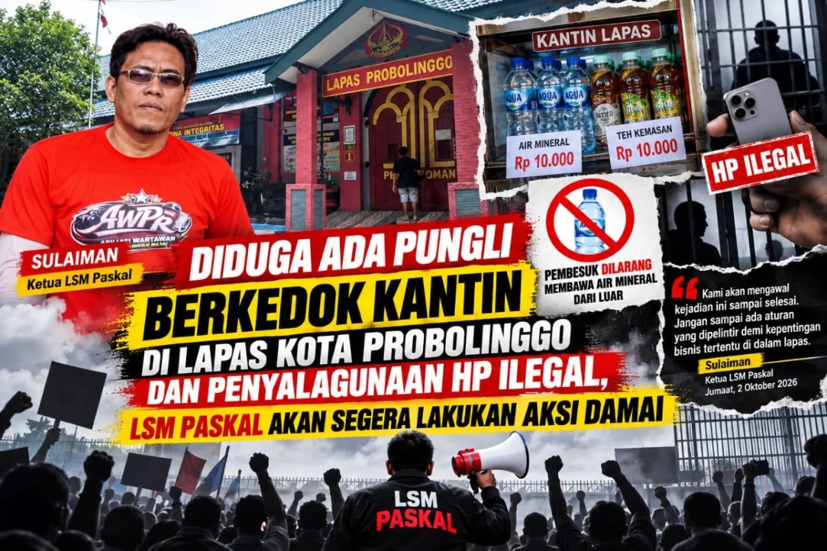 LSM Paskal Soroti Dugaan Pungli Kantin dan Penyalahgunaan HP di Lapas Kota Probolinggo