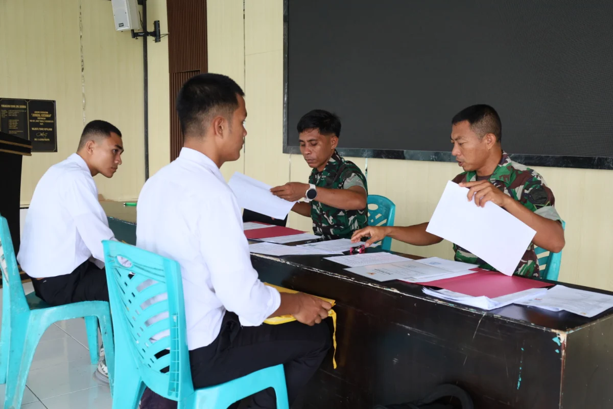 Kodim 1505/Tidore Gelar Penerimaan Pendaftaran Calon Prajurit TNI AD bagi Pemuda Tidore dan Halmahera Timur 