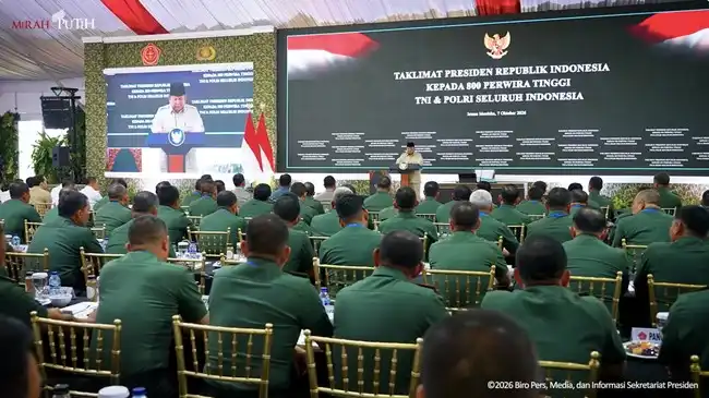 Pesan Prabowo kepada 800 Perwira TNI-Polri: Rekrutmen, Ancaman Hibrida, dan Profesionalisme