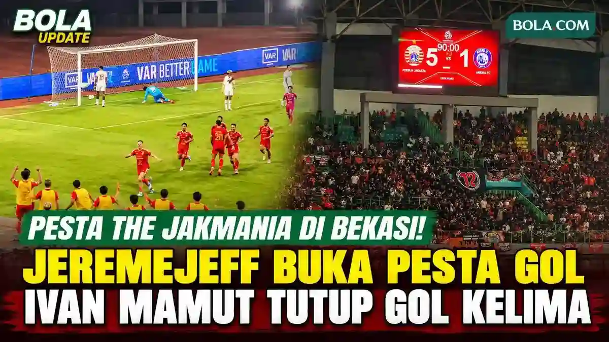 Persija Menang 5-1 atas Arema, Stadion Patriot Bergemuruh